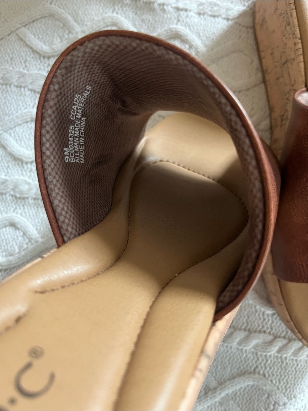 b.o.c. Dark Tan (Brown)”Savia” Wedge Slide Women’s Size 9 - Picture 8 of 13